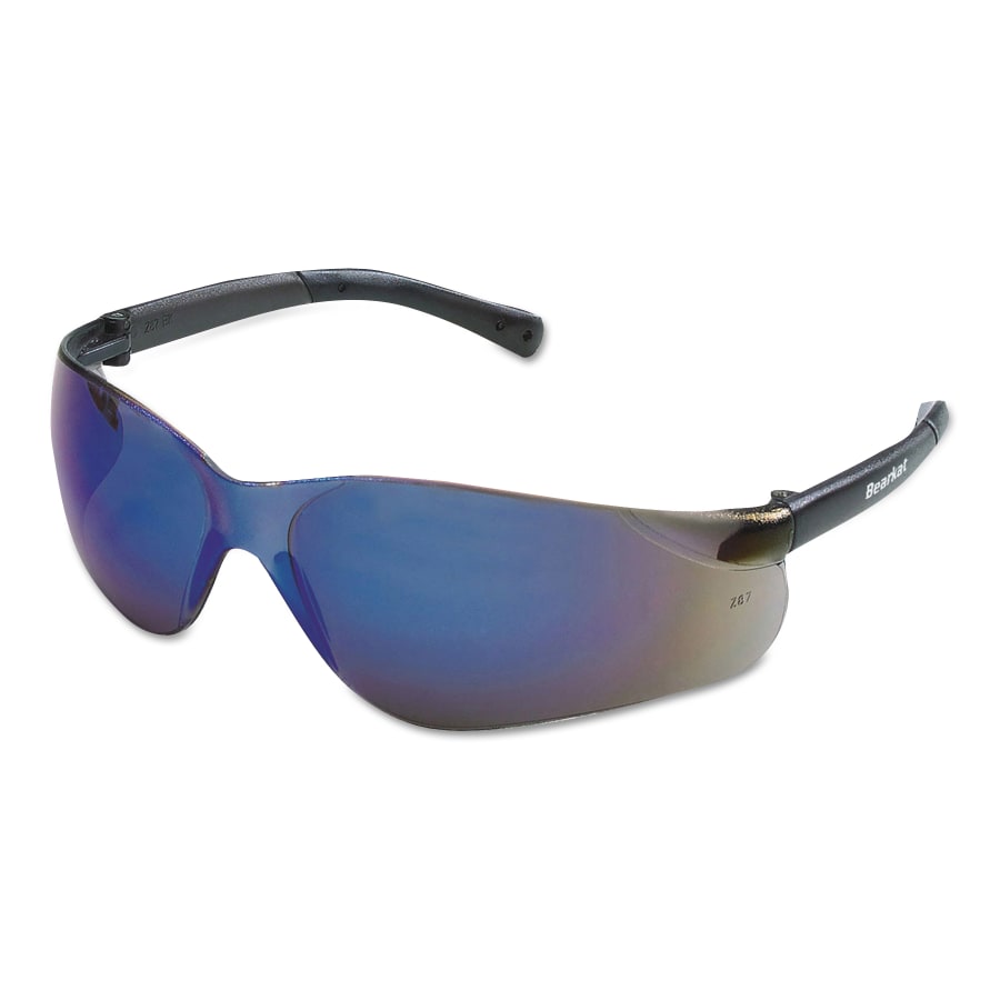 MCR Safety BearKat Protective Eyewear, Blue Mirror Lens, Duramass Scratch-Resistant