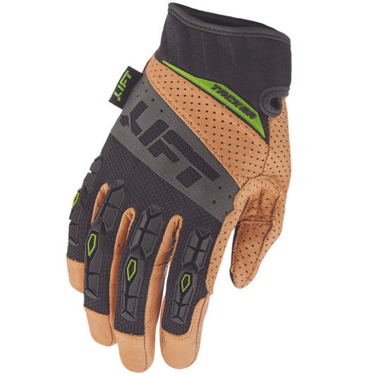 LIFT TACKER Glove (Brown/Black)- Genuine Leather Anti-Vibe